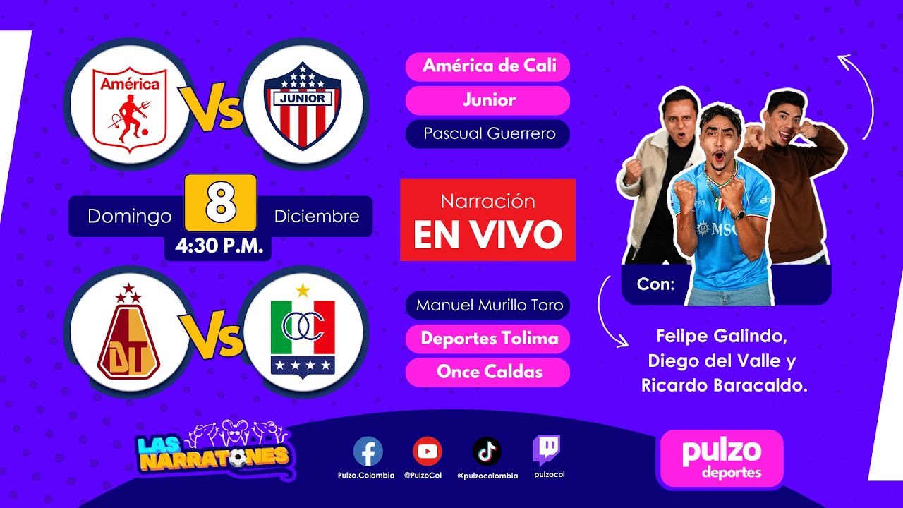 Deportes Tolima vs Once Caldas | América de Cali vs Junior - En vivo - Liga Betplay | Pulzo Deportes