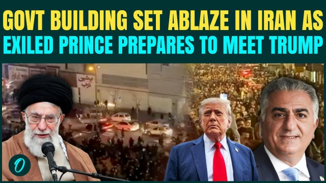 Iran BREAKING: Protesters BURN Down Govt Building as Exiled Prince to Meet Trump; Khamenei in SHOCK