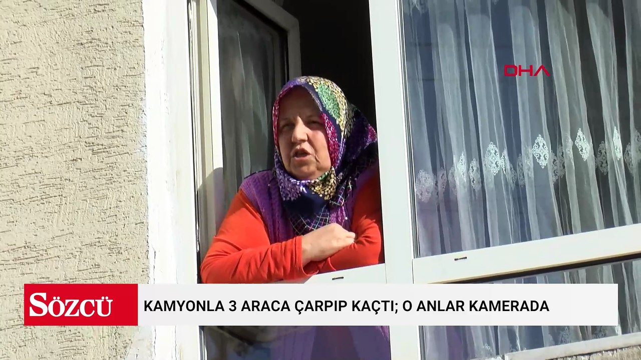 Kamyonla 3 araca çarpıp kaçtı; o anlar kamerada