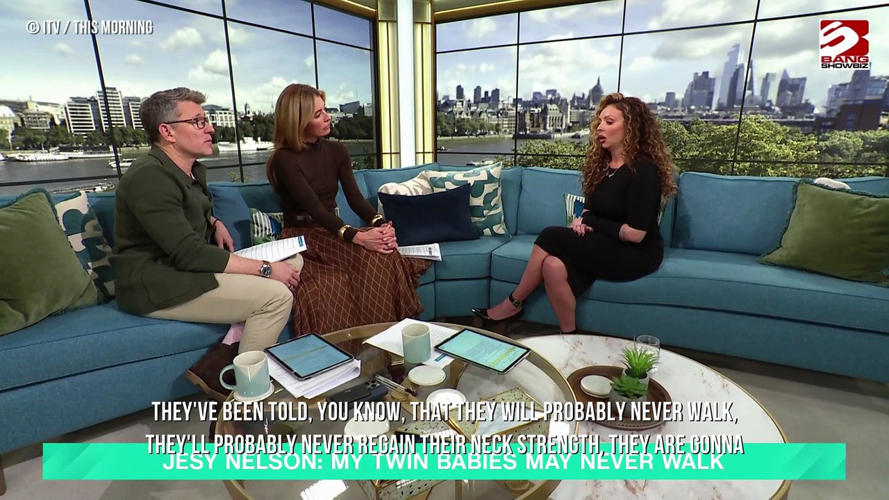 Jesy Nelson chokes back tears as she speaks about twins' devastating diagnosis on TV