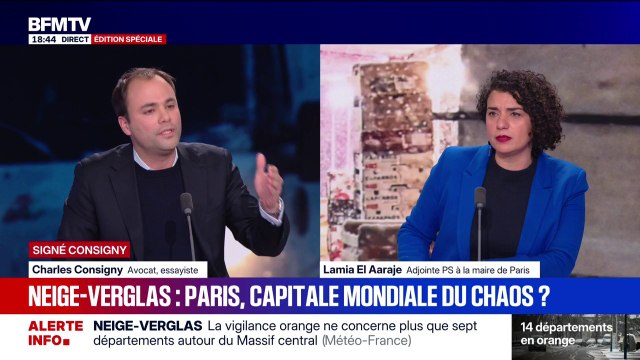 SIGNÉ CONSIGNY - Neige: 85% des axes parisiens qui ont été salés , affirme Lamia El Aaraje, adjointe PS à la mairie de Paris