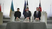 Macron, Starmer y Zelenski firman garantías de seguridad para Ucrania ante eventual tregua con Rusia