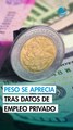 Peso se aprecia marginalmente contra el dólar tras datos de empleo privado en EU