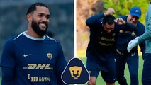 Juninho ya tiene su primer entrenamiento con Pumas, así lo reciben los compañeros