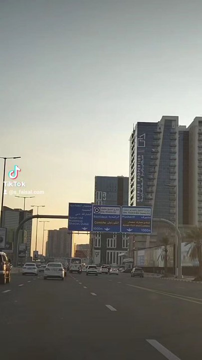 beautiful view of road trip in Ajman UAE