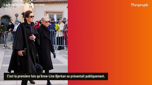 Nicolas-Jacques Charrier, le fils de Brigitte Bardot, épaulé par son épouse norvégienne Anne-Line Bjerkan à l'église