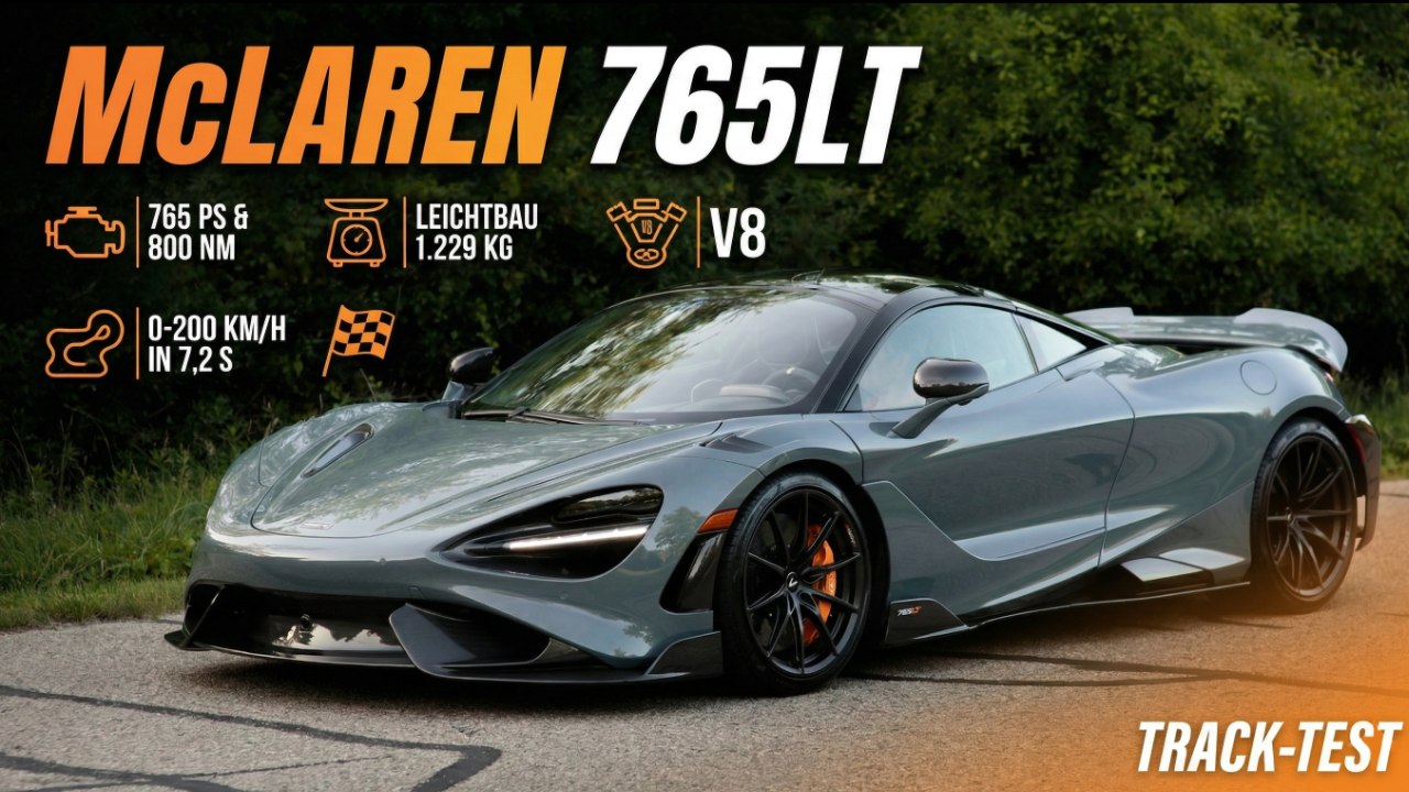 Von 0 auf 200 km/h in 7,2 s – McLaren 765LT mit Rennsport-DNA