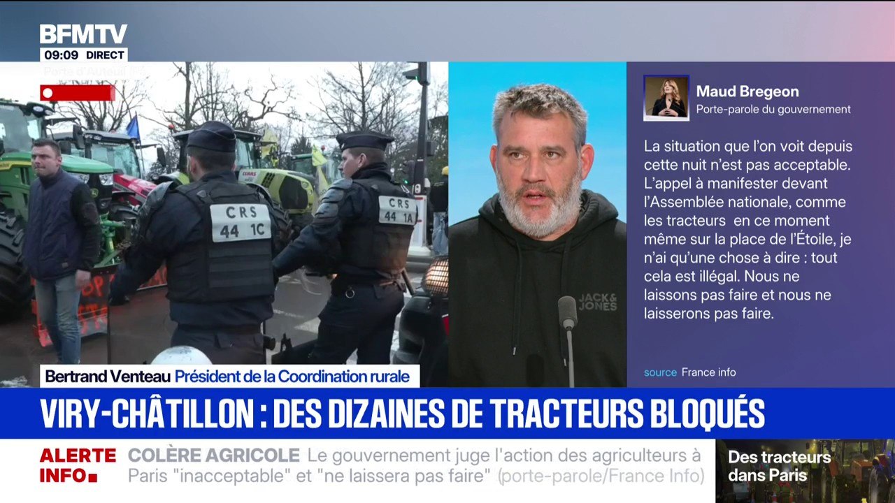 Tracteurs à Paris: "On va essayer de rester le plus longtemps possible", affirme le président de la Coordination rurale