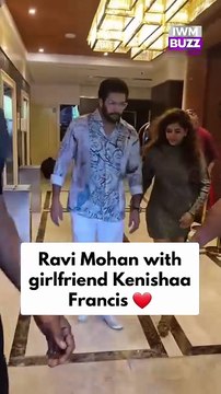 South actor Ravi Mohan aka Jayam Ravi along with his girlfriend Kenishaa Francis at Parasakthi event in Kerala