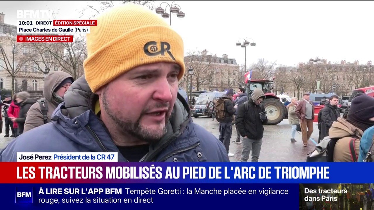 Tracteurs à Paris: "C'est un cri de détresse, ce n'est rien d'autre", affirme José Perez, président de la CR 47