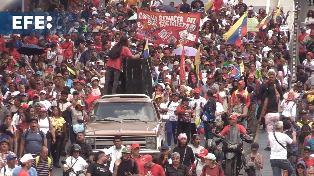 Chavistas y comunas marchan en Caracas por la libertad de Maduro y en ...