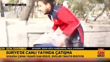 Suriye'de canlı yayında çatışma anları