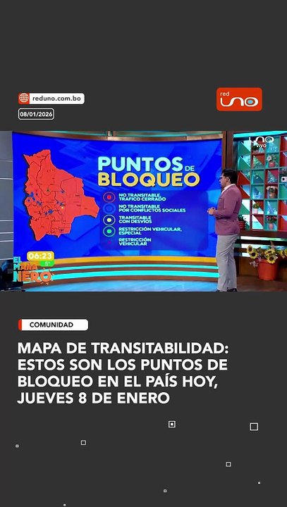 Mapa de transitabilidad: estos son los puntos de bloqueo en el país hoy, jueves 8 de enero