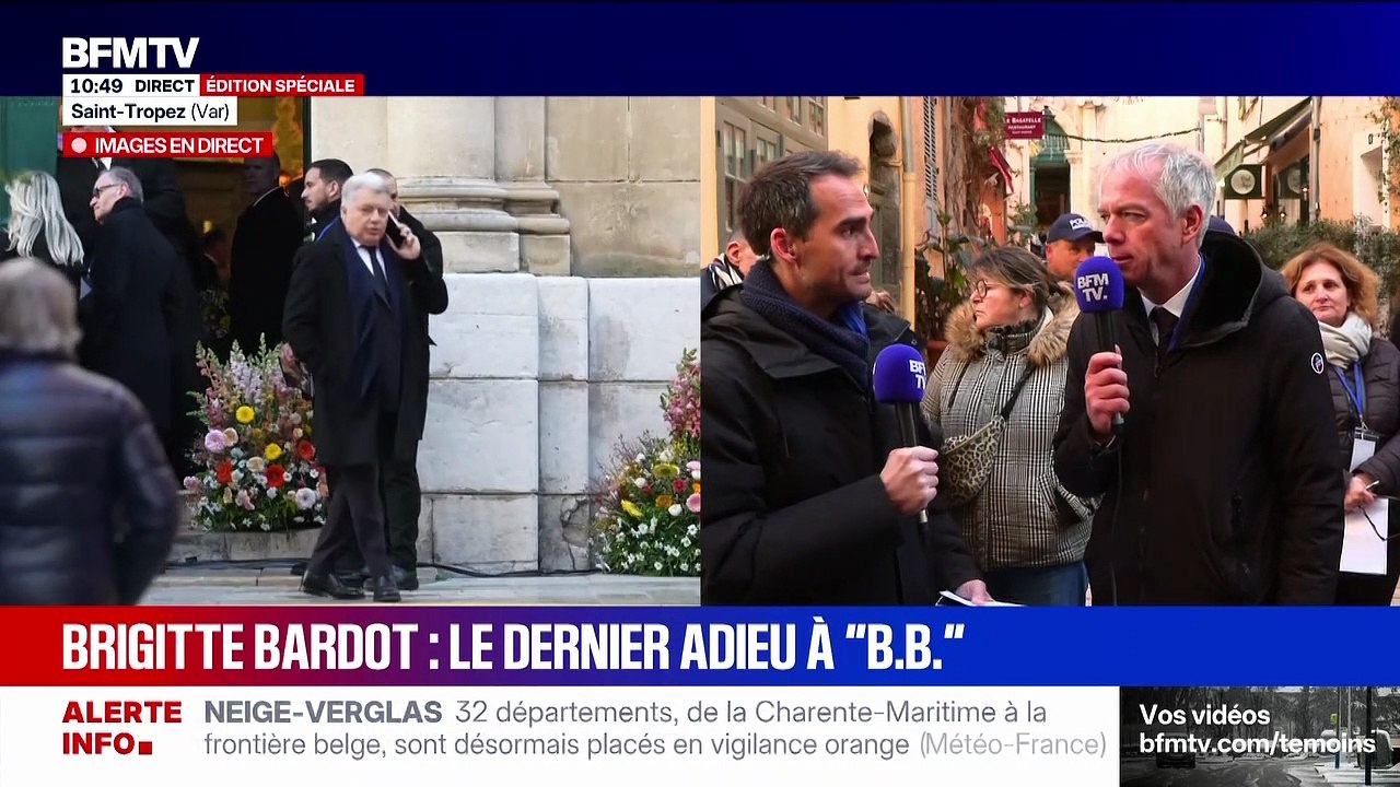 Julien Arnaud et Steven Bellery en direct de Saint Tropez pour les obsèques de Brigitte Bardot le 7 janvier 2026.