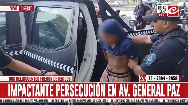 Impactante persecución sobre la General Paz termina con dos delincuentes detenidos