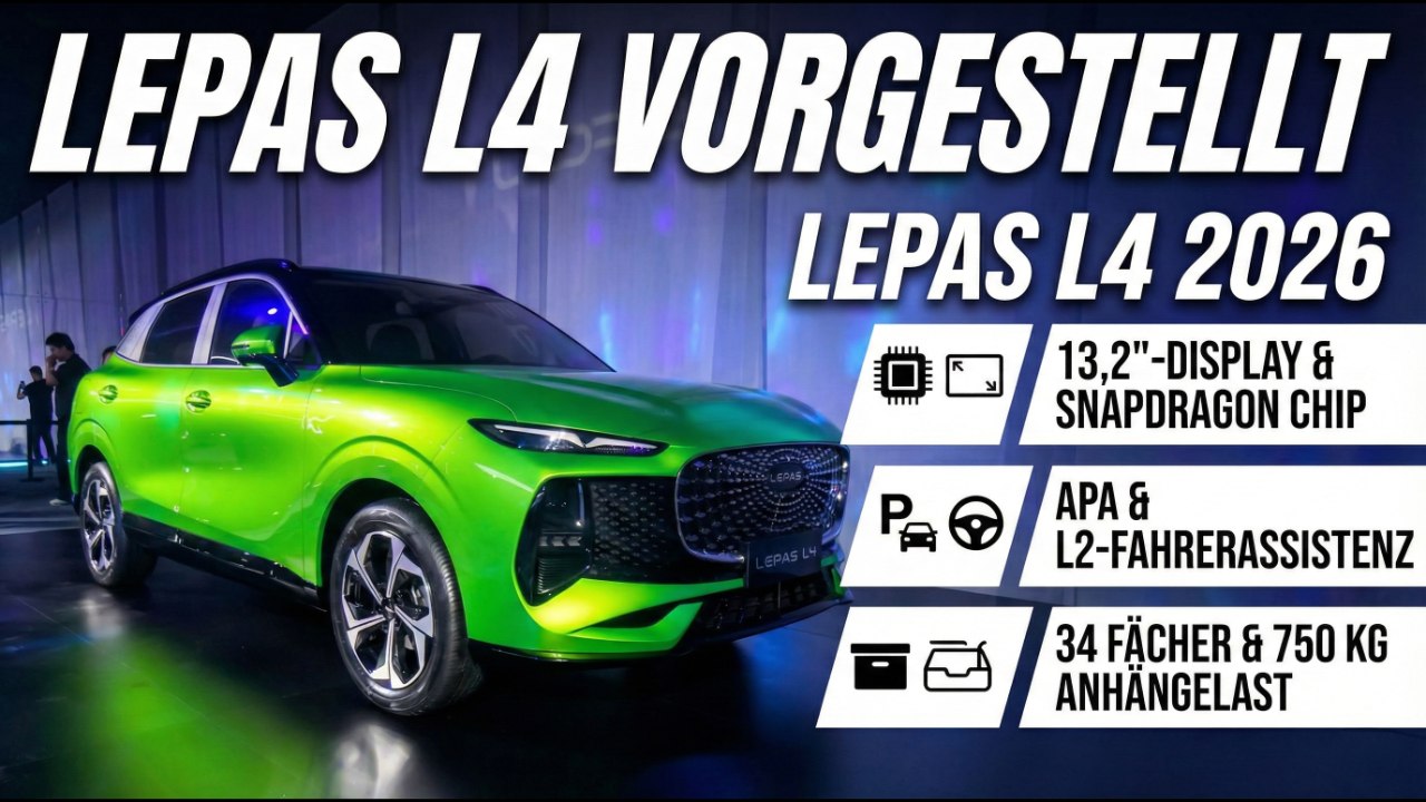 Das ist der 2026 Lepas L4 – Smart Series Debüt von Chery