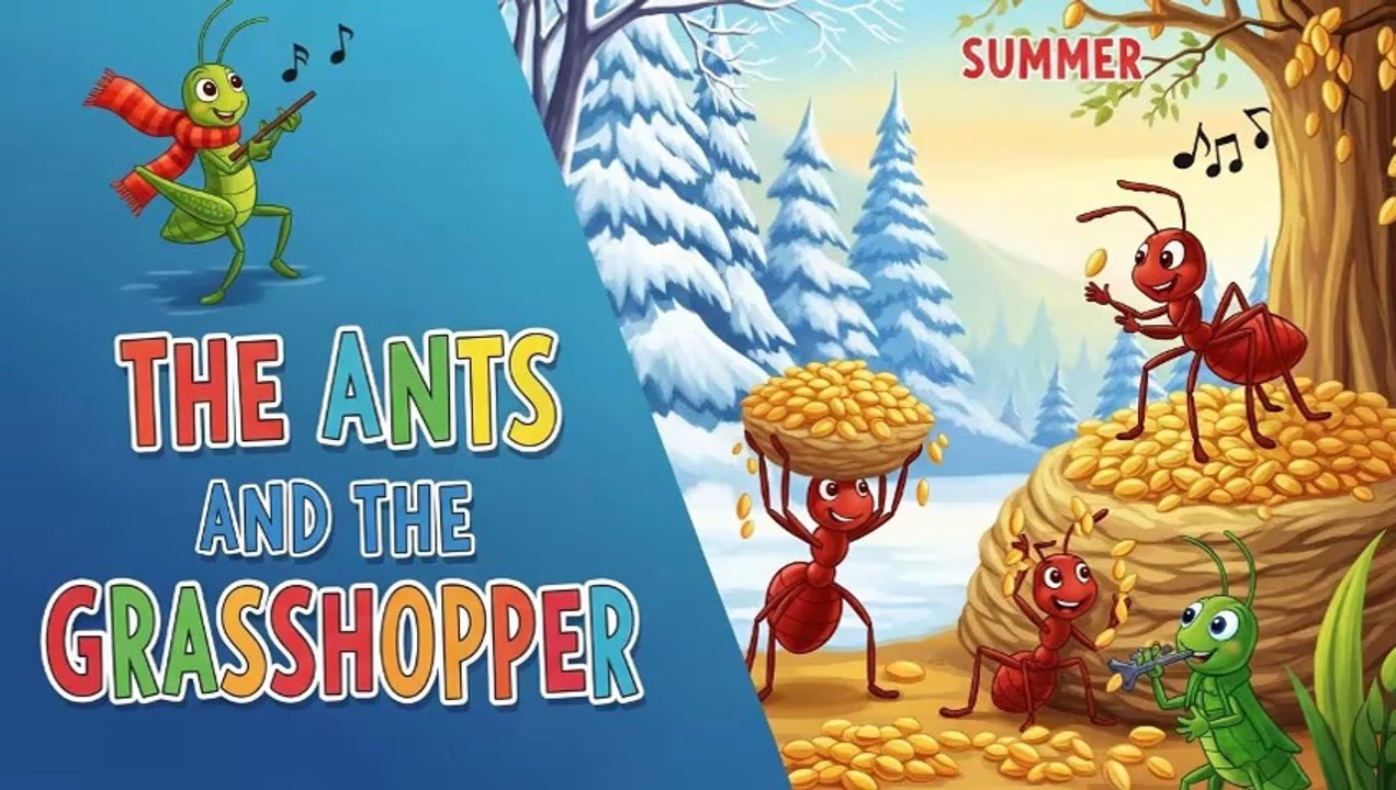 The Ants and the Grasshopper | Moral Story for Kids | Work Today, Enjoy Tomorrow