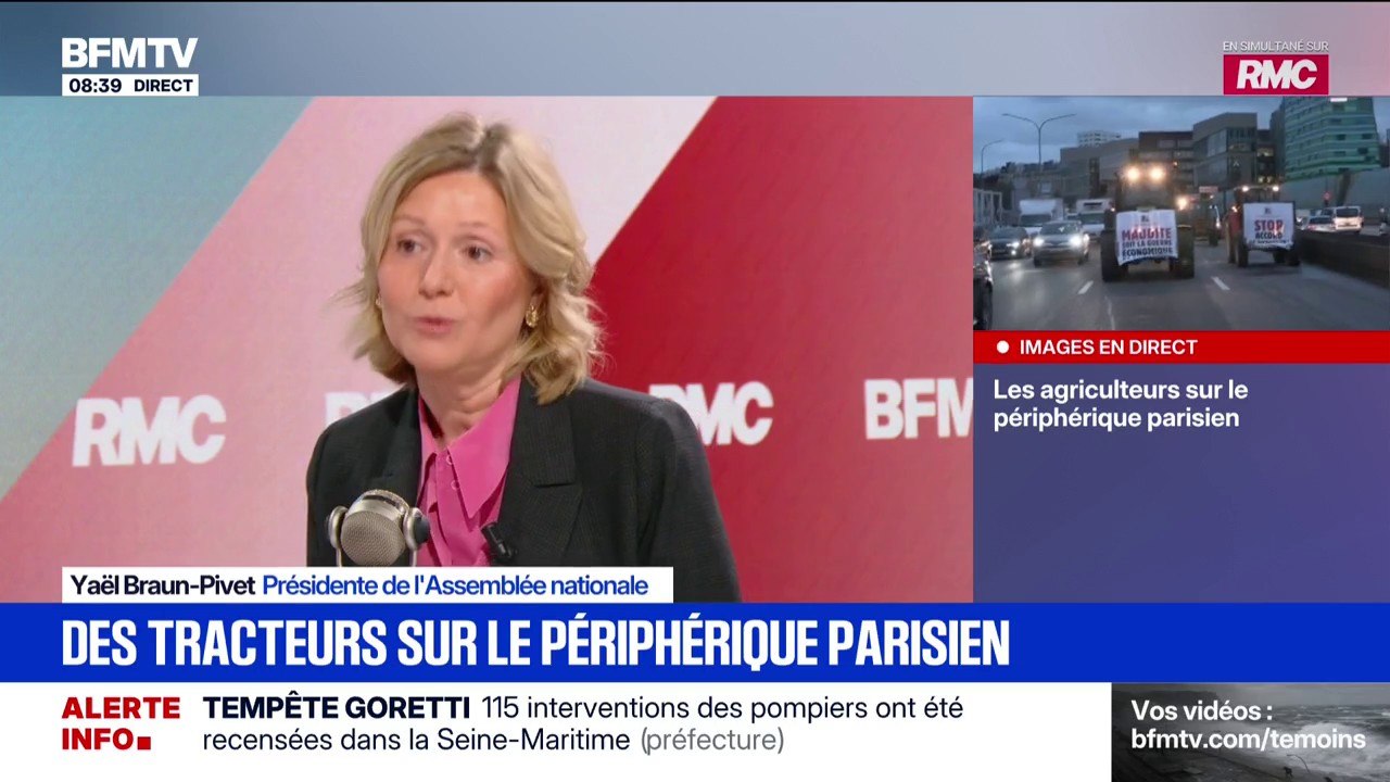 Colère des agriculteurs: "Je ne soutiens pas les blocages", nuance Yaël Braun-Pivet, présidente de l'Assemblée nationale