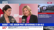 Budget: Yaël Braun-Pivet dit "ne pas souscrire" à l'utilisation du 49.3