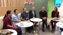 Kate and William meet NHS staff at hospital