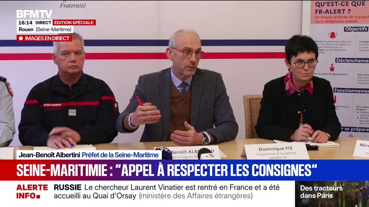 Tempête Goretti: "Il n'est pas du tout exclu que nous ayons des points de vent à 130km/h", alerte le préfet de Seine-Maritime