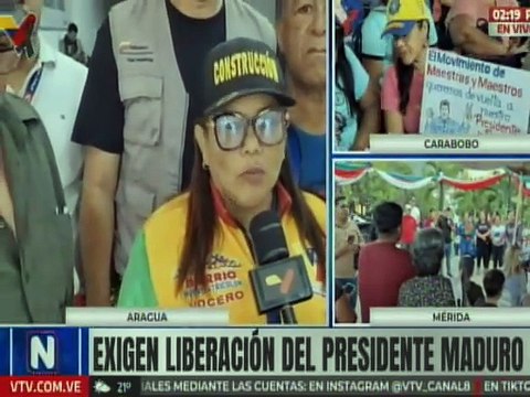 Clase obrera de Aragua exige la liberación del Presidente Maduro y Cilia Flores