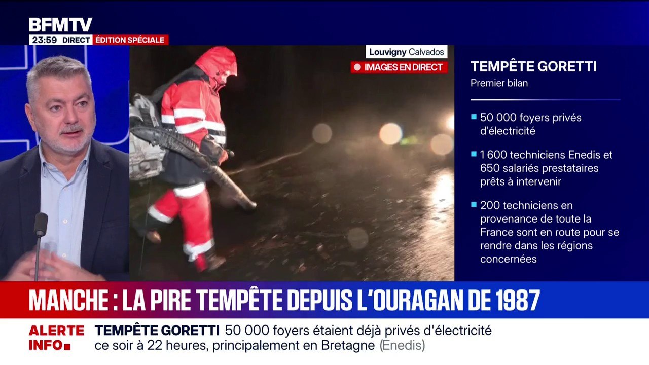Tempête Goretti: un navire à la dérive au large de Cherbourg dans la Manche, un bateau de secours parti récupérer l'équipage