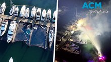 Three yachts sink in fire at Mosman marina