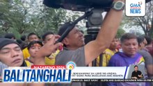 Ilang deboto, nagpumilit na makahawak sa lubid ng Andas; may mga umakyat din sa street signs para masilayan ang imahen | Balitanghali