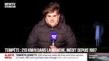 Tempête Goretti: une ligne à haute tension au sol à Ranville (Calvados)