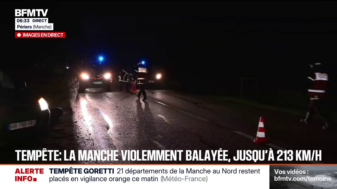 "C'est un danger pour tout le monde": des arbres couchés et des débris sur une route départementale reliant les communes de Périers et Carentan dans la Manche