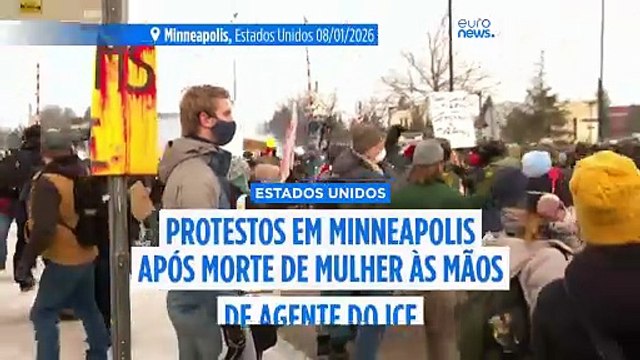 Protestos em Minneapolis depois de agente de imigração ter matado a tiro uma condutora