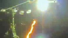 Sparks seen flying off cables