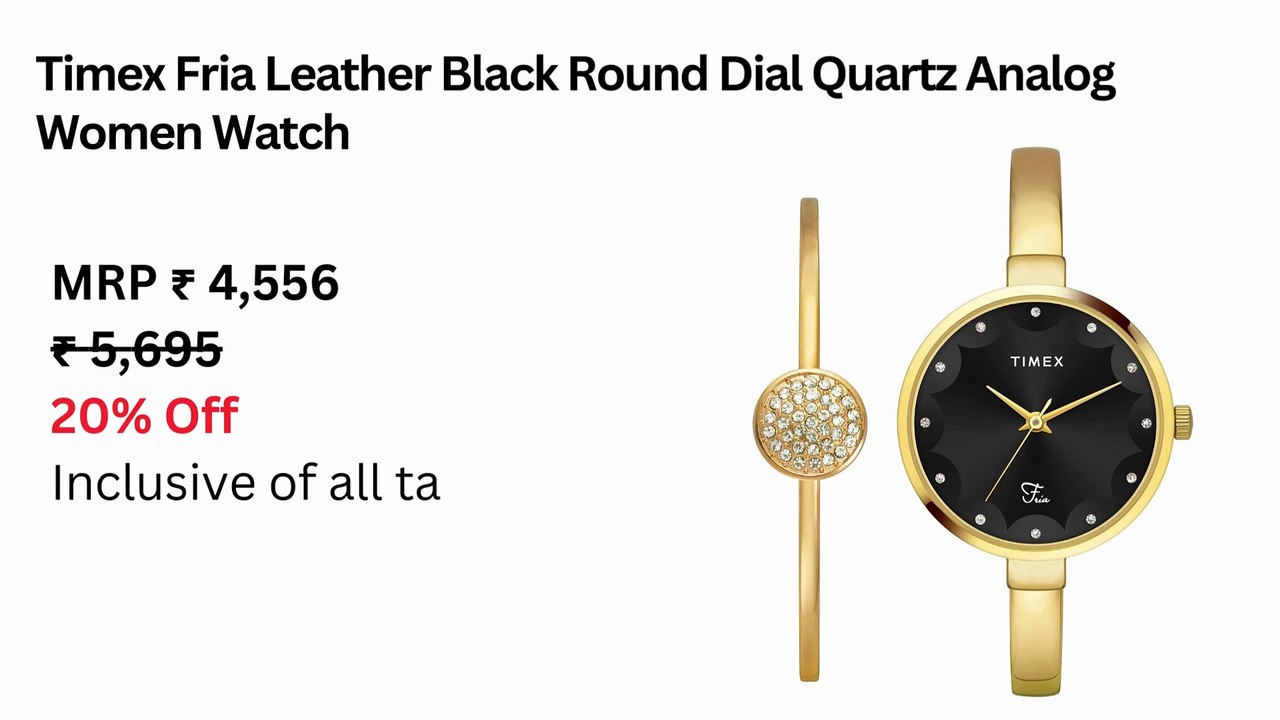 Timex Fria Leather Black Round Dial Quartz Analog Women Watch