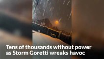 Tens of thousands without power as Storm Goretti wreaks havoc across UK