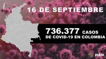 Nuevos casos y muertos por COVID-19 en Colombia, septiembre 16