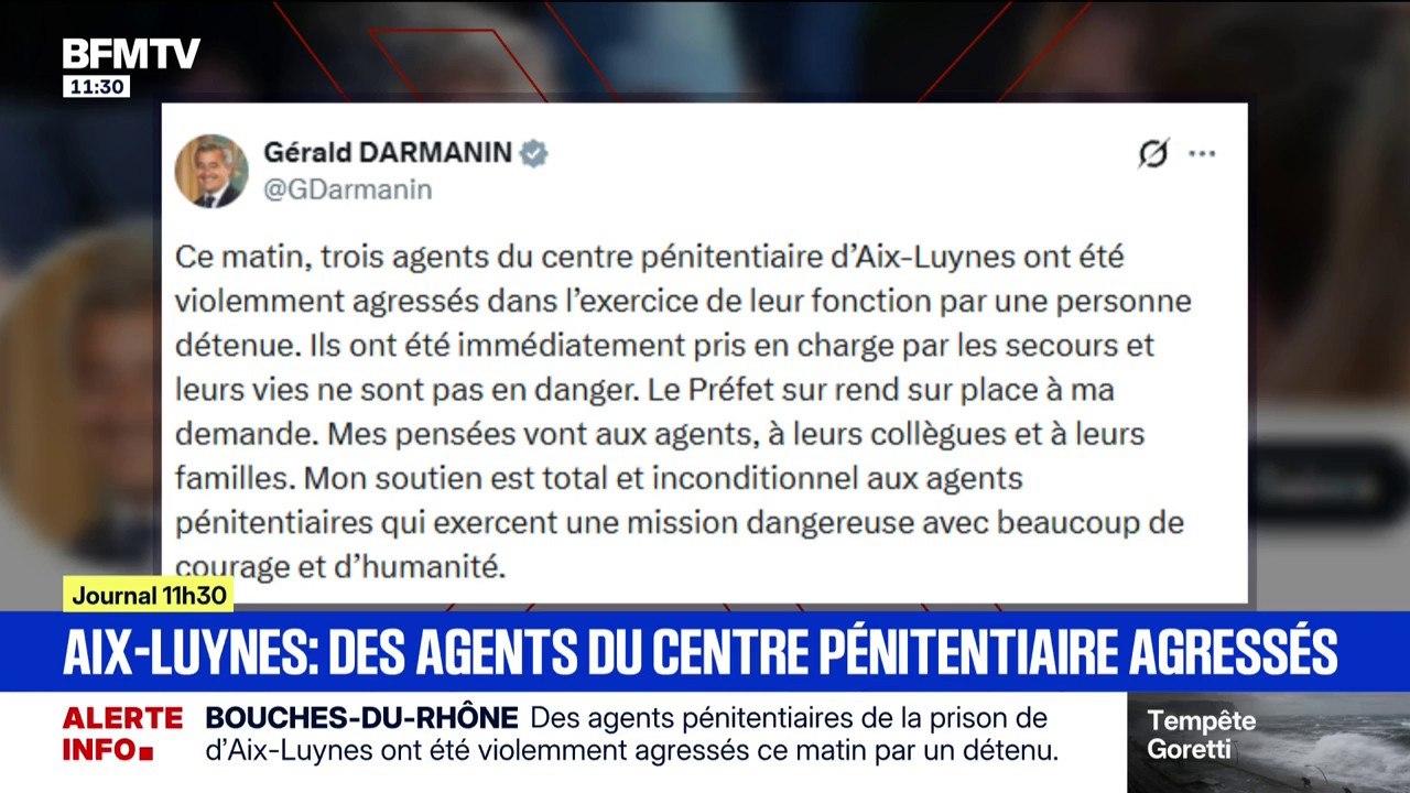 Plusieurs agents pénitentiaires du centre pénitentiaire d'Aix-Luynes agressés "violemment" par un détenu