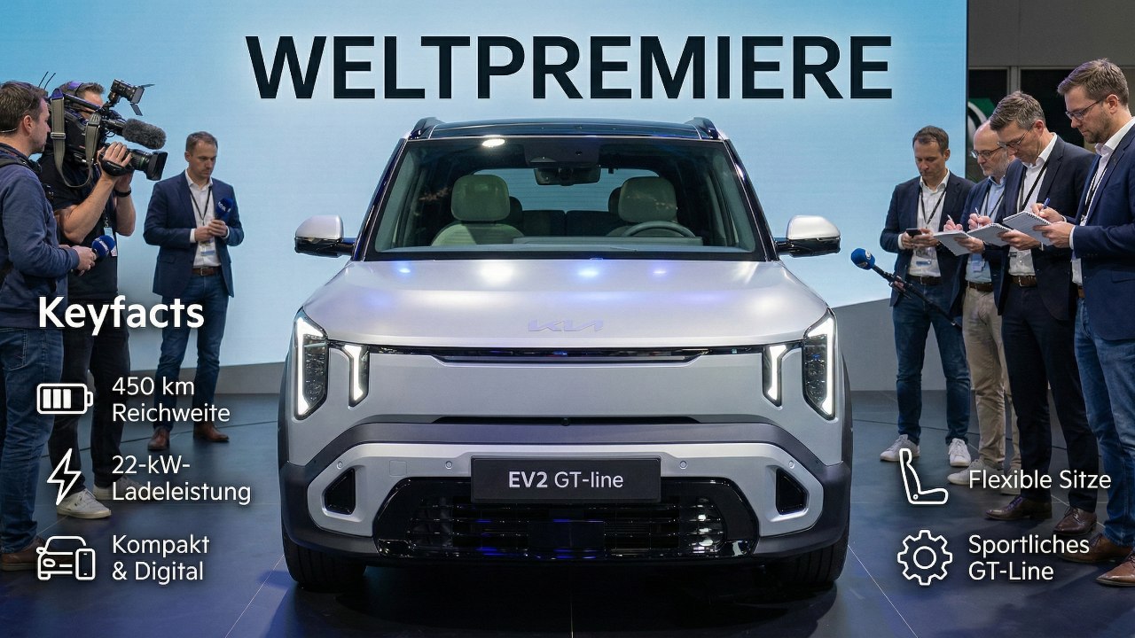 2026 Kia EV2 GT-Line: 450 km Reichweite & 22-kW-Ladeleistung