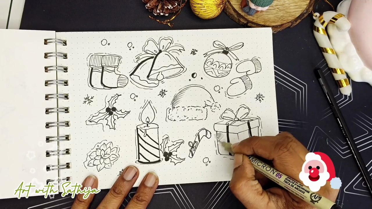 Christmas Doodle Art | Easy Holiday Drawing Ideas for Beginners