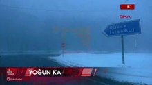 Bolu Dağı'nda sis ve hafif kar yağışı etkili oluyor