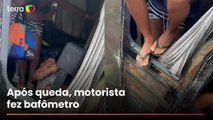 Ônibus cai em ribanceira e passageiros saem pelas janelas no litoral da Bahia
