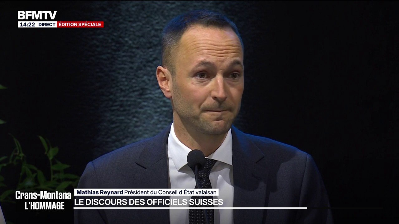 Crans-Montana: "Depuis cette nuit du 1er janvier, il ne s'est pas passé un seul instant sans penser à vous", assure Mathias Reynard, président du Conseil d'État valaisan, en s'adressant aux familles