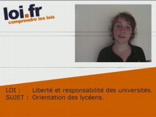 Loi d'autonomie des universités : Orientation des lycéens