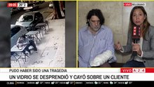 Habló el hombre al que le cayó un vidrio cuando tomaba un café en un bar
