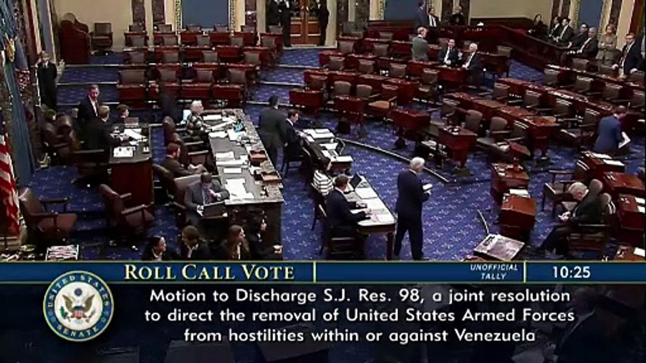 Senado de EEUU vota para limitar capacidad militar de Trump en Venezuela
