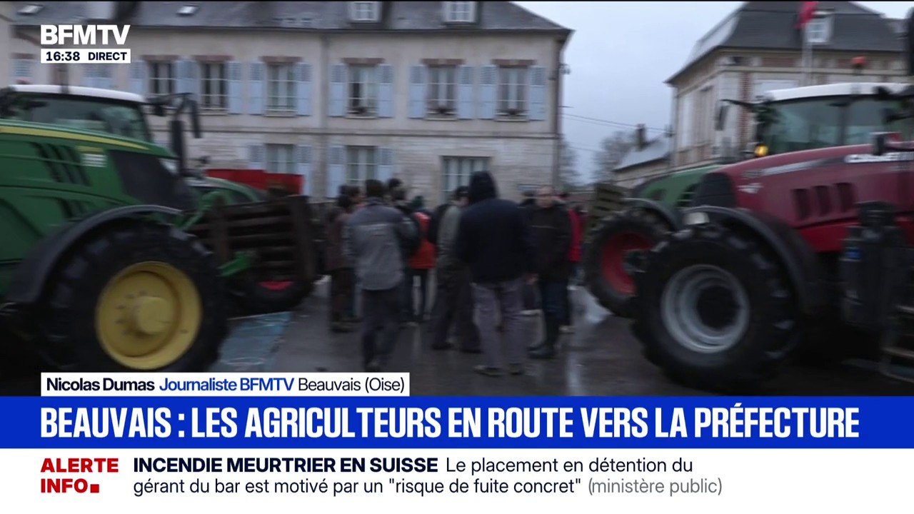 Les agriculteurs sont arrivés devant la préfecture de l'Oise à Beauvais
