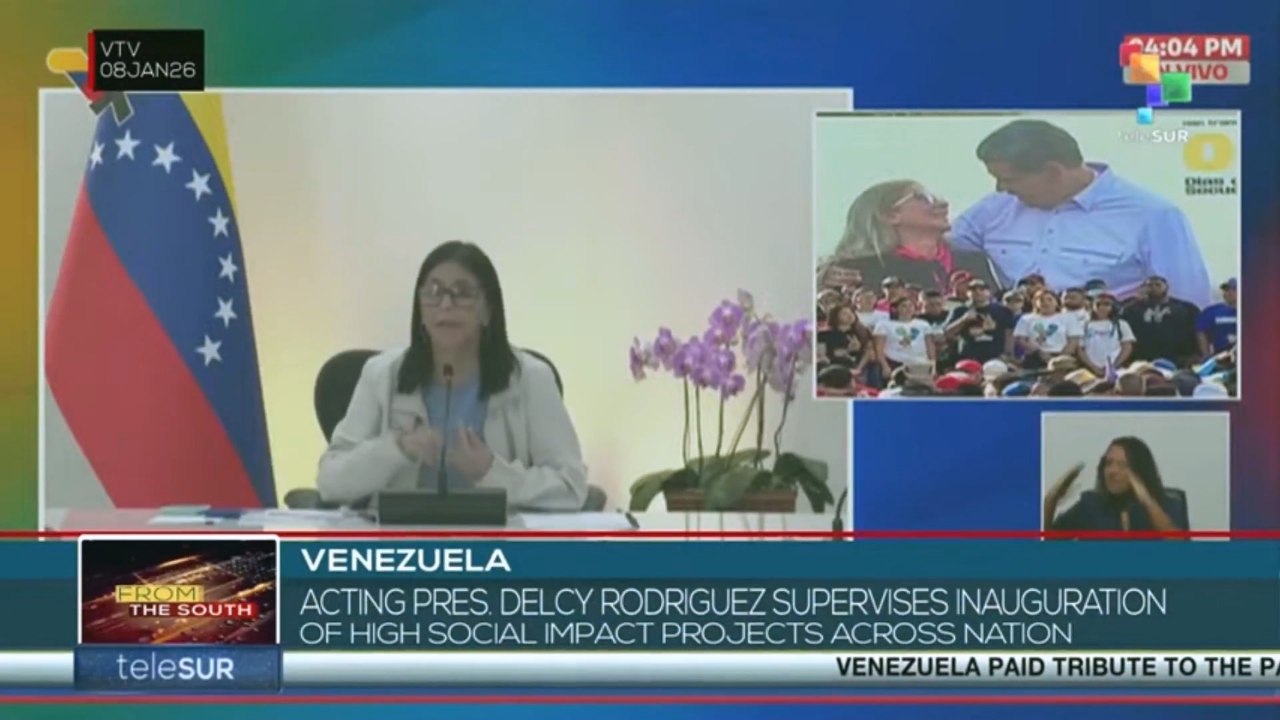 Acting pres. Delcy Rodriguez supervises inauguration of high social impact projects