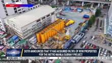 DOTr announces that it has acquired 90.76% of ROW properties for the Metro Manila Subway Project