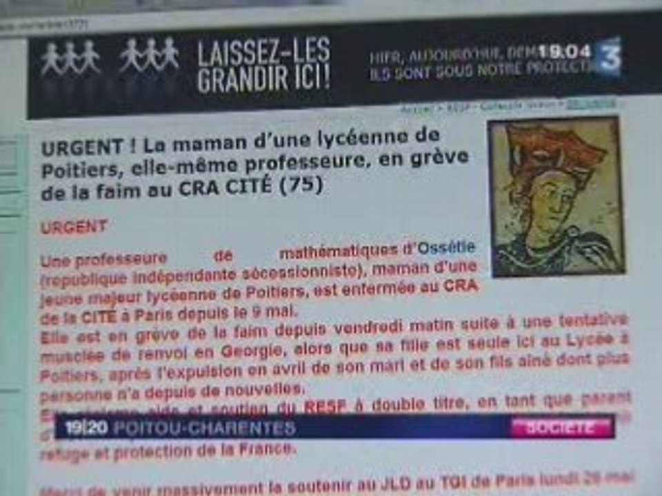 FR3 Poitou-Charente Nina reçoit son OQTF