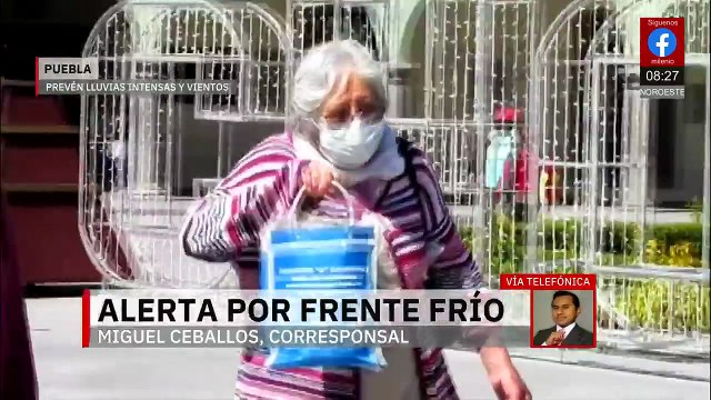 Alerta por frente frío en Puebla; prevén lluvias intensas y vientos